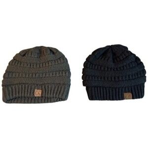 C.C. Beanies Set of 2, Olive Green and Black